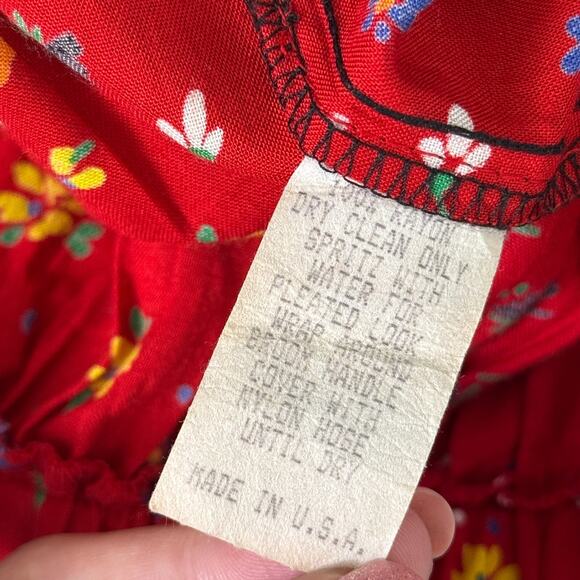 Vintage Lucia Lukken Skirt Womens Mix Floral Spotted Tiered Boho Maxi Flowy 90s - Picture 4 of 12